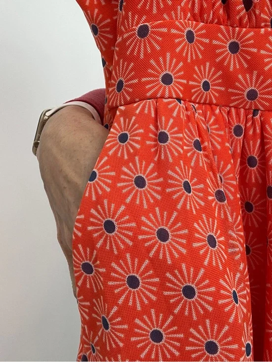 Torrid Mini Mesh Cami Shirred Bust Skater Dress Size 1 Sunny Days Nasturtium - Picture 6 of 14